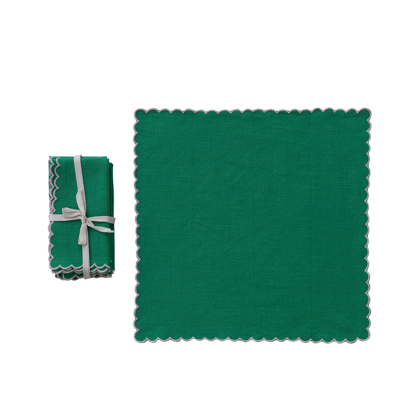 COTTON SCALLOPED NAPKINS - SET OF 4