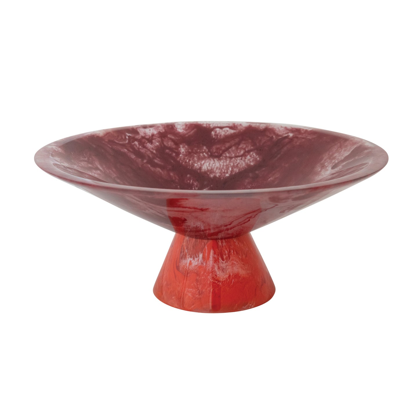 MARBLE RESIN FOOTED BOWL
