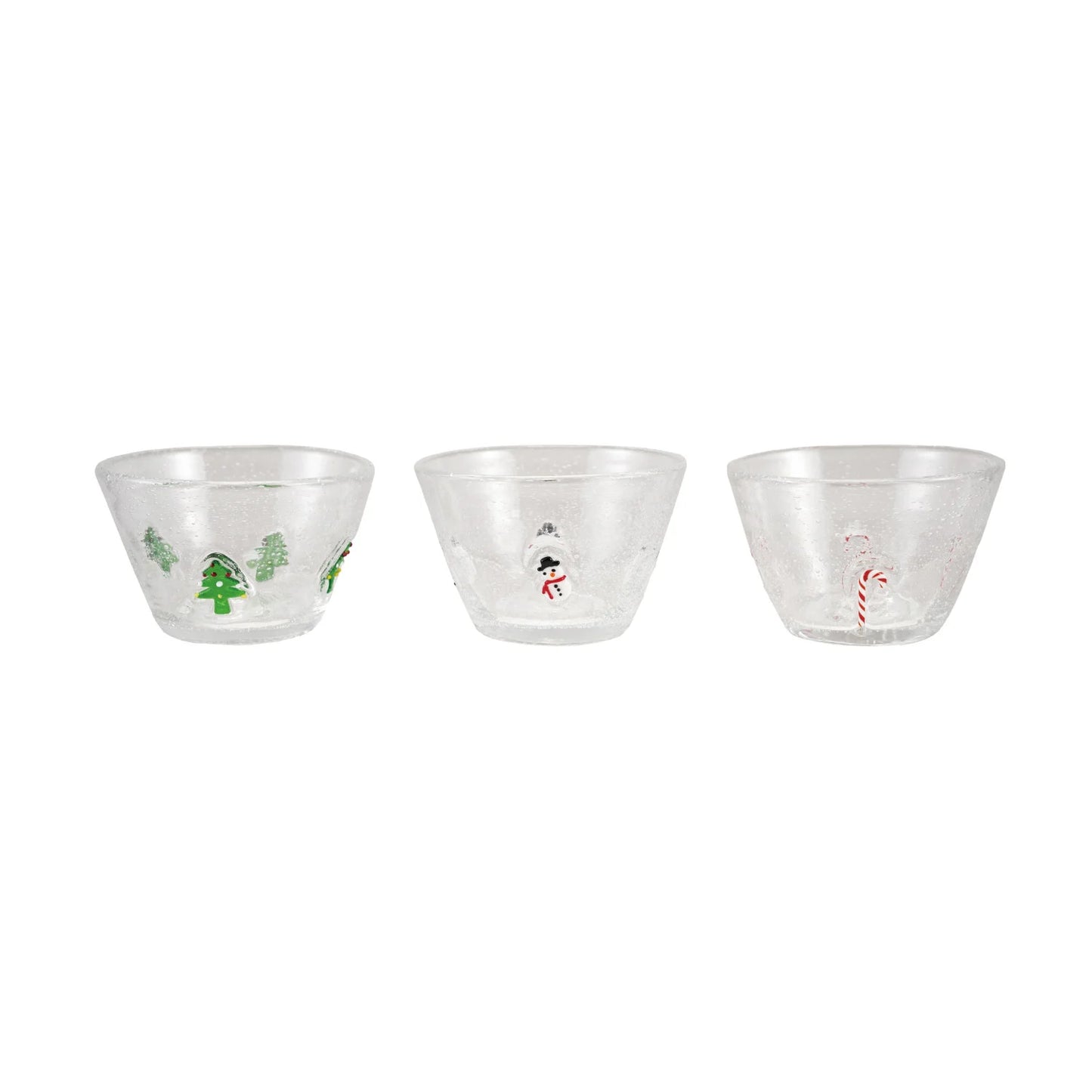 GLASS BOWL WITH HOLIDAY ICONS