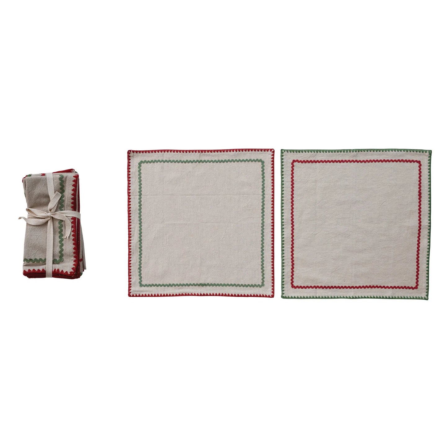 COTTON NAPKIN W/RIC RAC TRIM