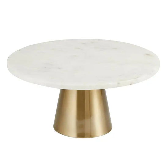 Load image into Gallery viewer, BRASS &amp;amp; MARBLE CAKE STAND
