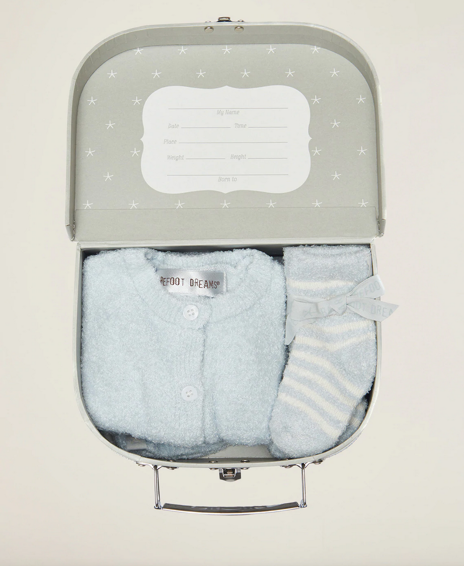 BAREFOOT DREAMS - HEIRLOOM NEWBORN SET - BLUE
