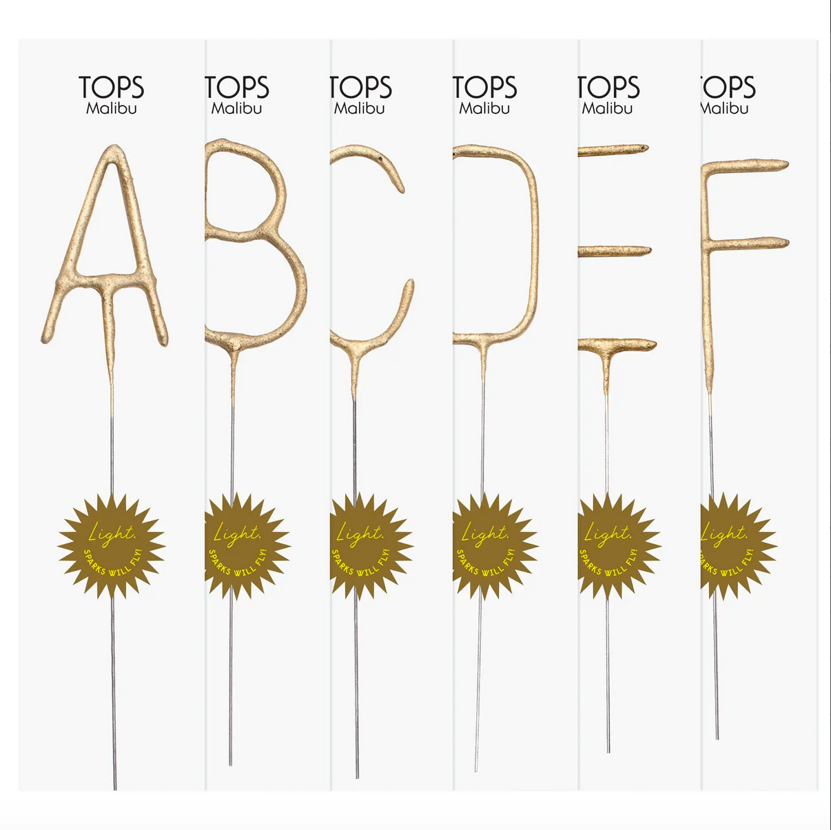 BIG GOLDEN LETTER SPARKLERS