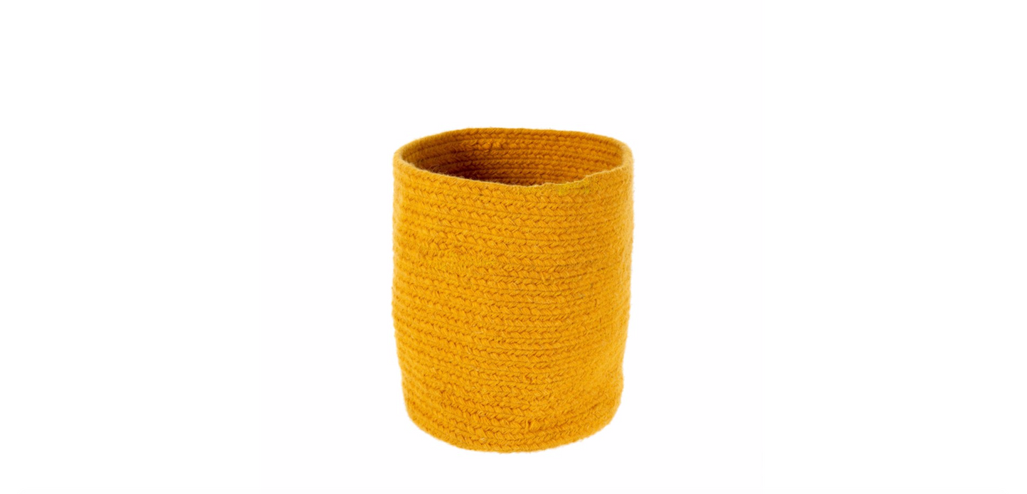 ELGIN WOOL BASKET - AMBER