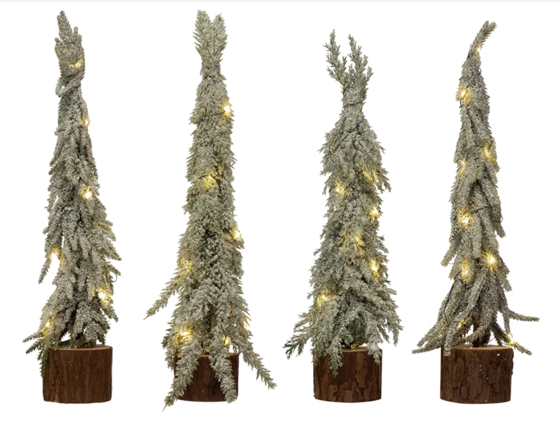 FAUX FIR TREE WITH LED LIGHTS - SMALL