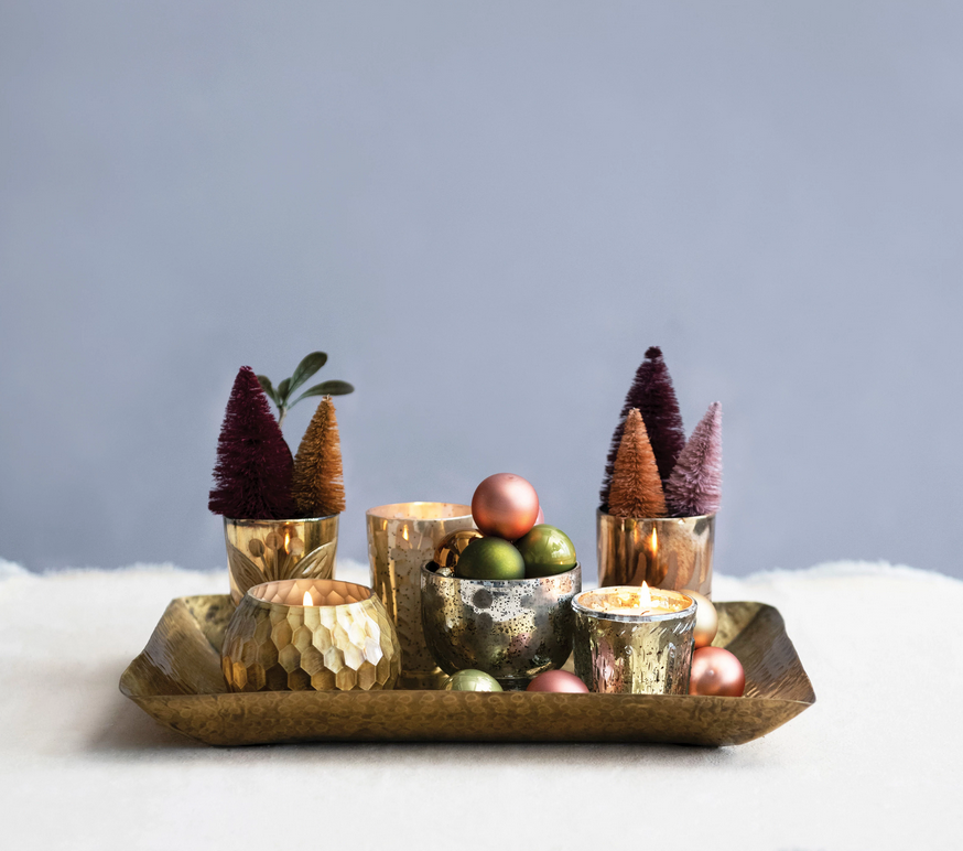 GOLD & SILVER MERCURY GLASS TEALIGHT HOLDERS