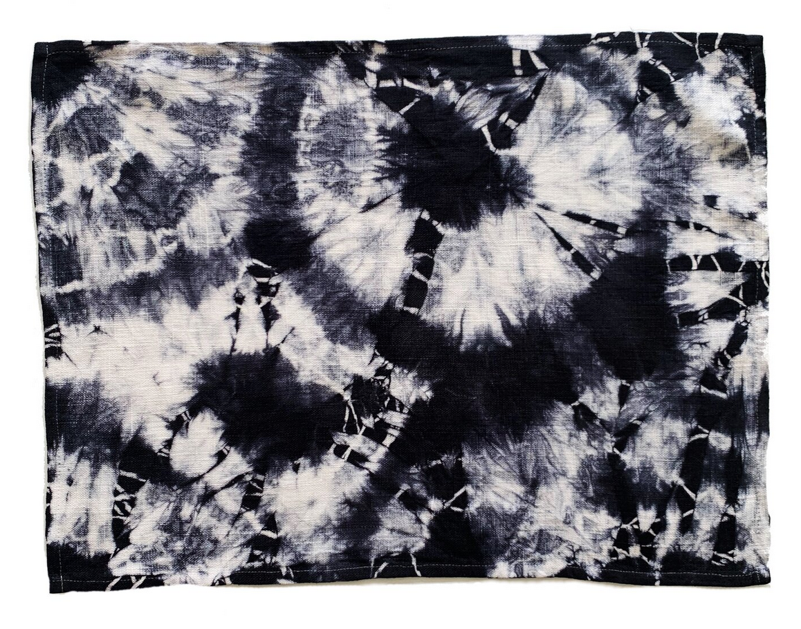 HAND TIE DYED PLACEMAT BLACK