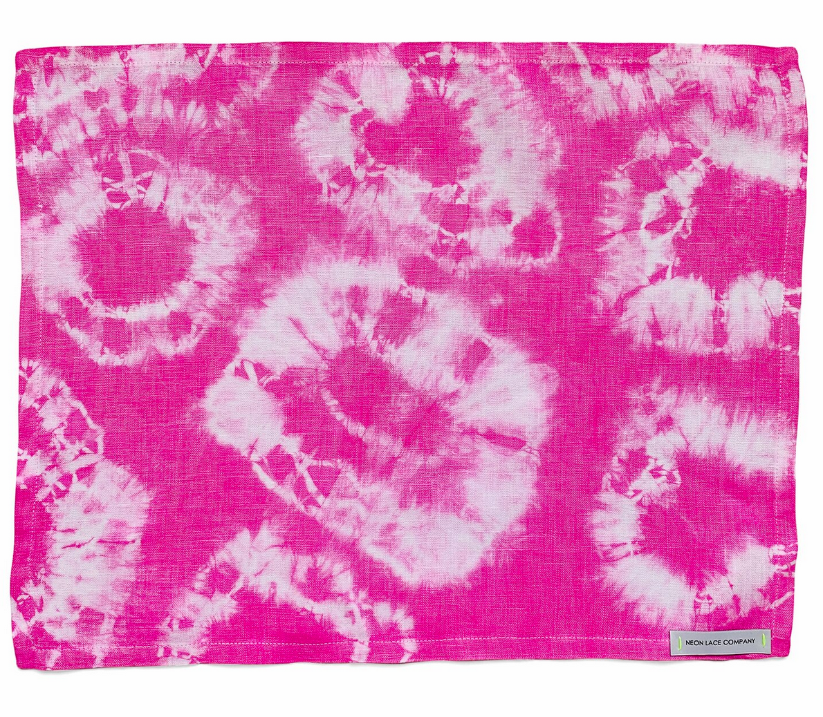 HAND TIE DYED PLACEMAT NEON PINK