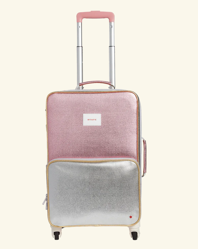 LOGAN SUITCASE - LIGHT PINK/SILVER