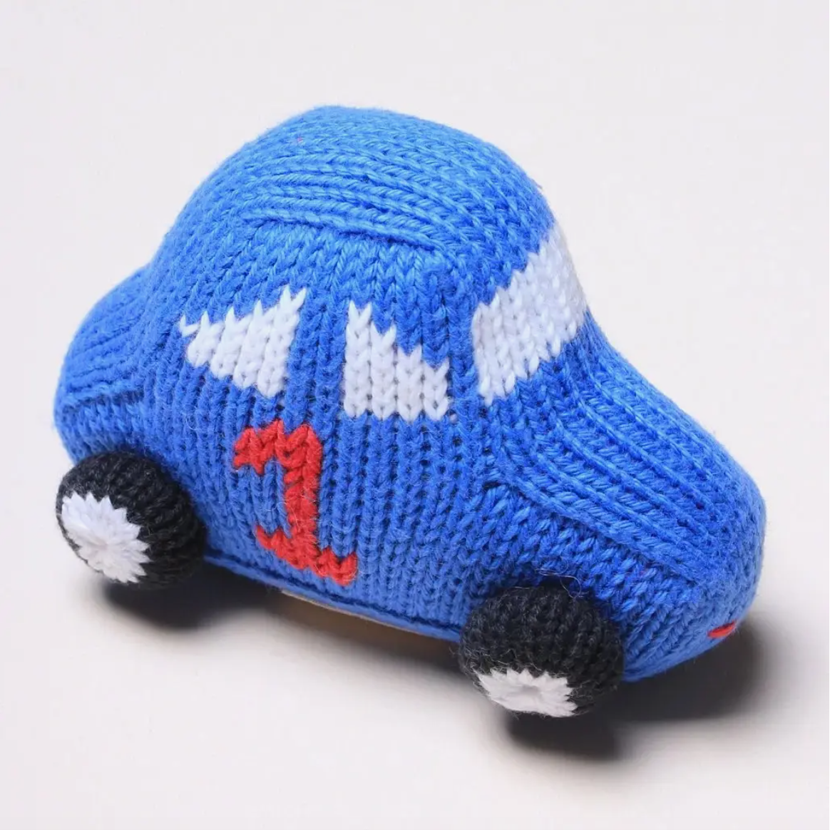 ORGANIC BABY RATTLE - RACING CAR