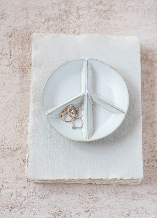 PEACE SIGN STONEWARE BOWL
