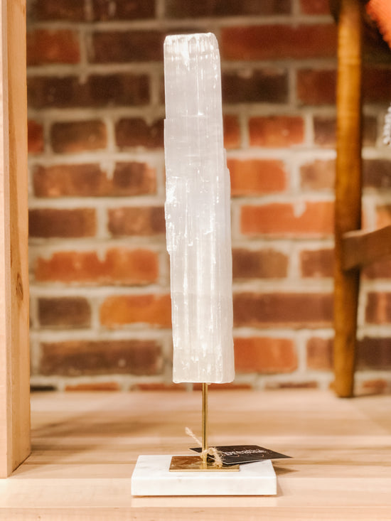 SELENITE ON STAND - VERTICAL