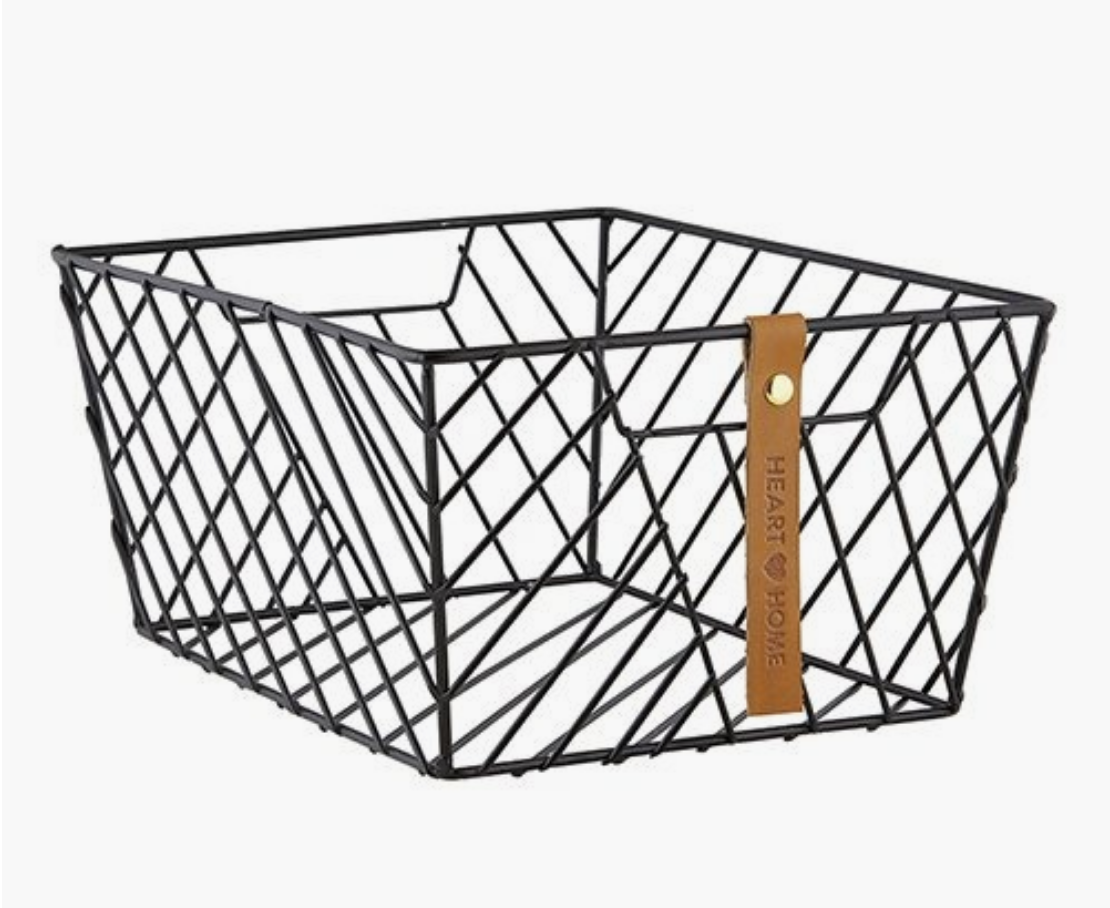 RECTANGULAR WIRE BASKET - BLACK
