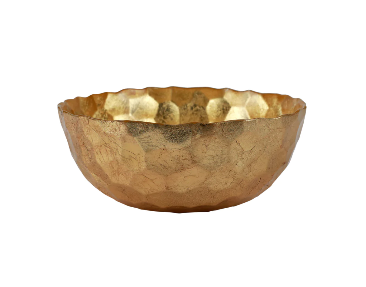 RUFOLO GLASS GOLD HONEYCOMB MEDIUM BOWL