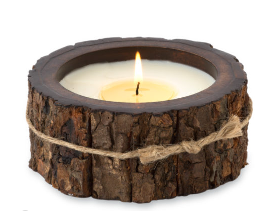 SMALL TREE BARK POT CANDLE - HIMALAYAN TRADING POST