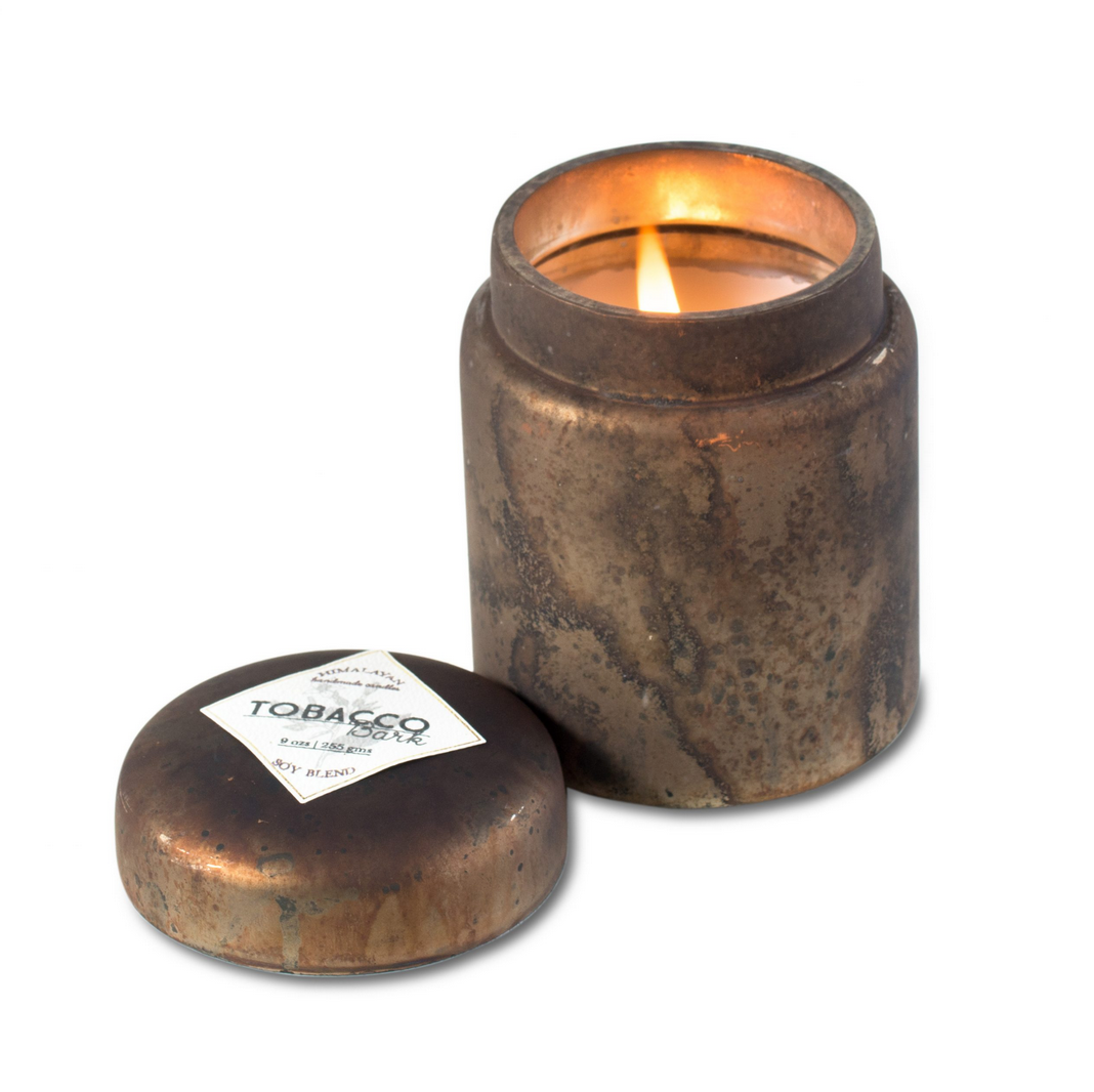 SMOKE MOUNTAIN FIRE GLASS CANDLE - HIMALAYAN TRADING POST