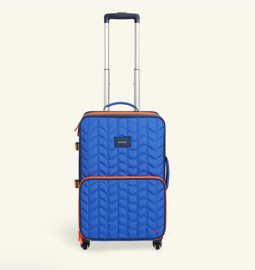 STATE LOGAN SUITCASE - BLUE WIGGLY PUFFER