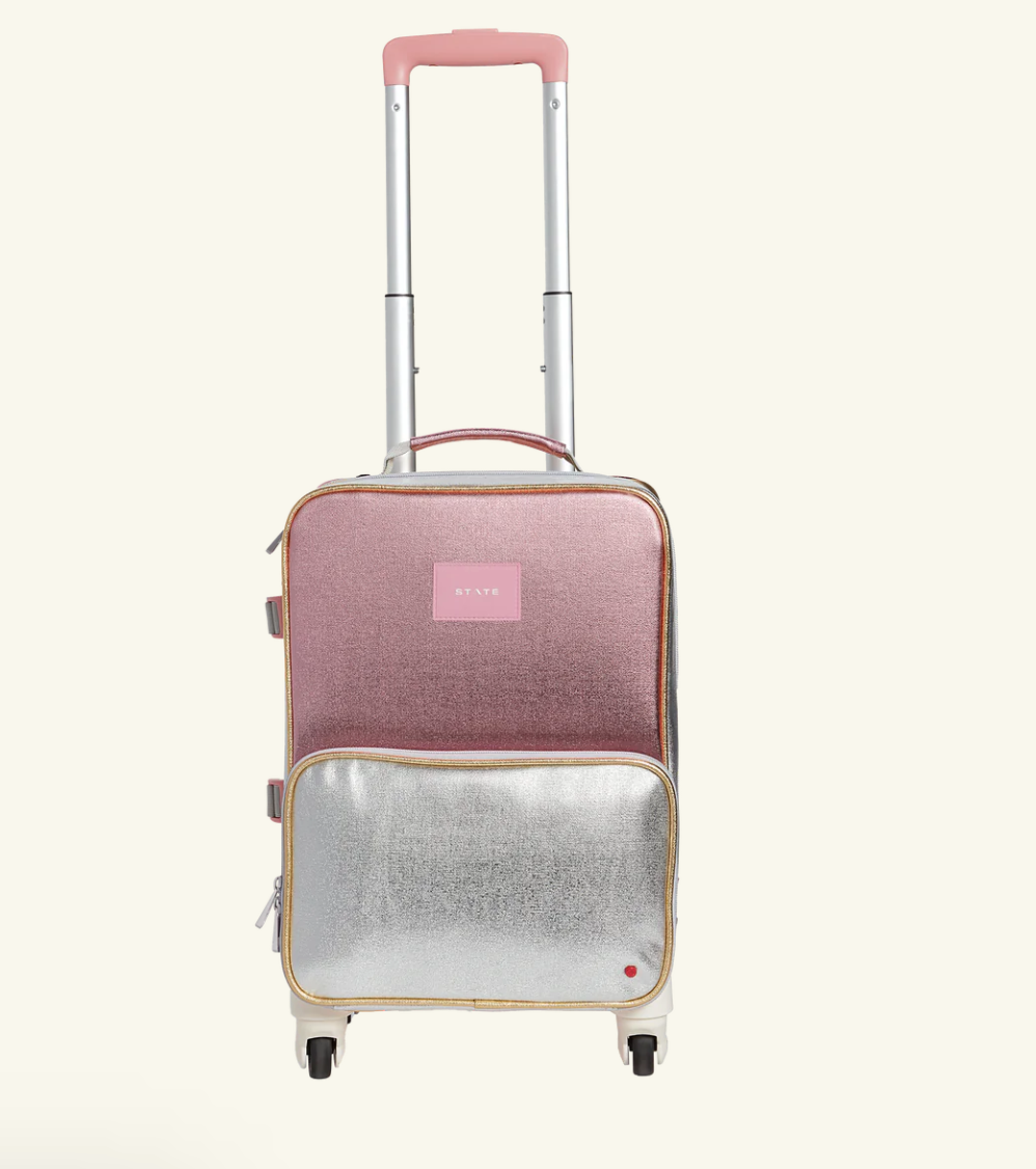 STATE MINI LOGAN SUITCASE - PINK/SILVER