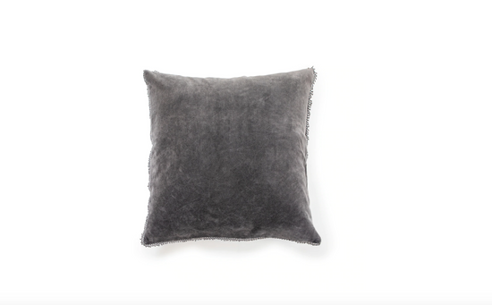 Load image into Gallery viewer, VELVET PILLOW WITH POM POM TRIM
