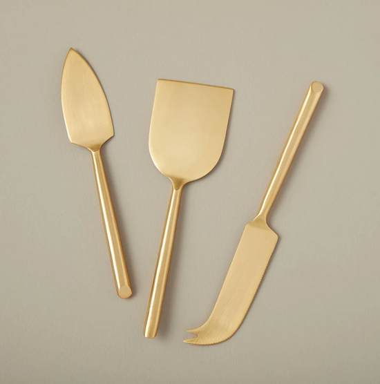 MATTE GOLD CHEESE KNIFE SET