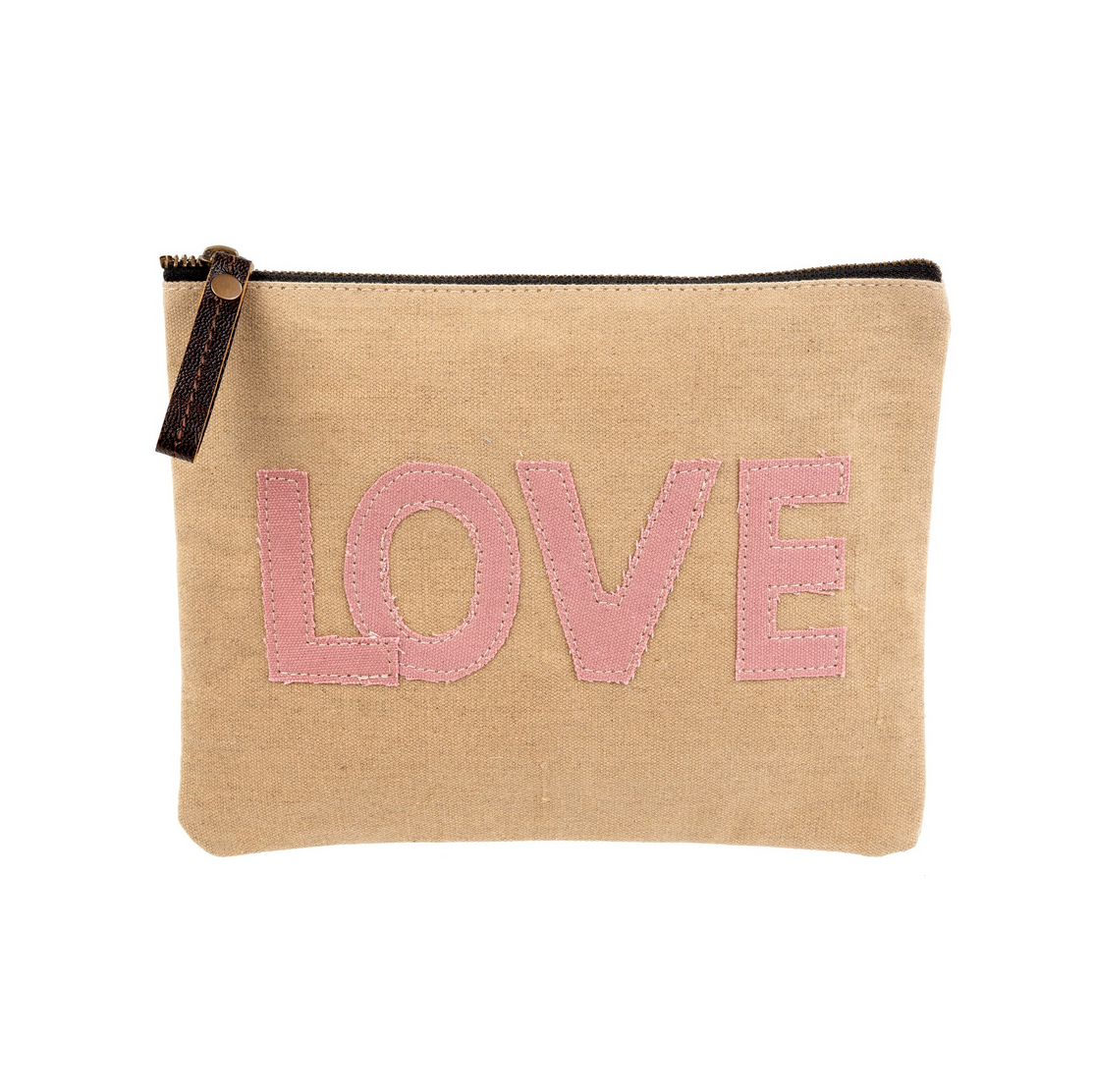 DUSTY ROSE LOVE PATCH POUCH