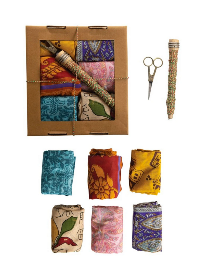 Load image into Gallery viewer, VINTAGE SILK SARI WRAPPING KIT
