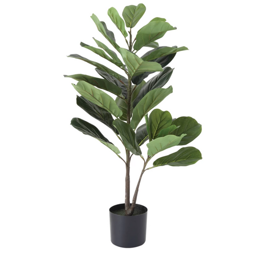 Load image into Gallery viewer, FAUX FIDDLE FIG LEAF PLANT IN POT
