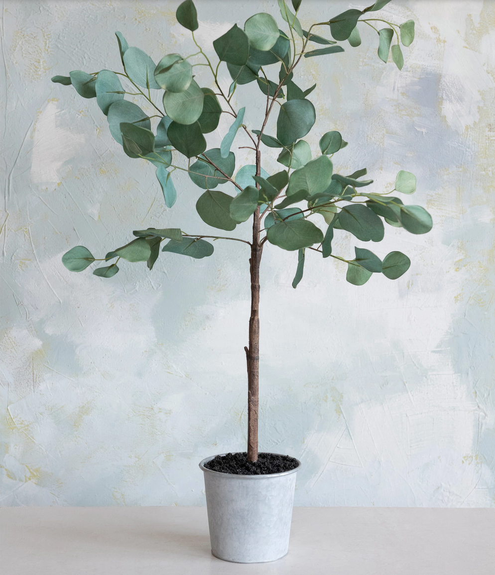 Load image into Gallery viewer, FAUX EUCALYPTUS TREE IN POT
