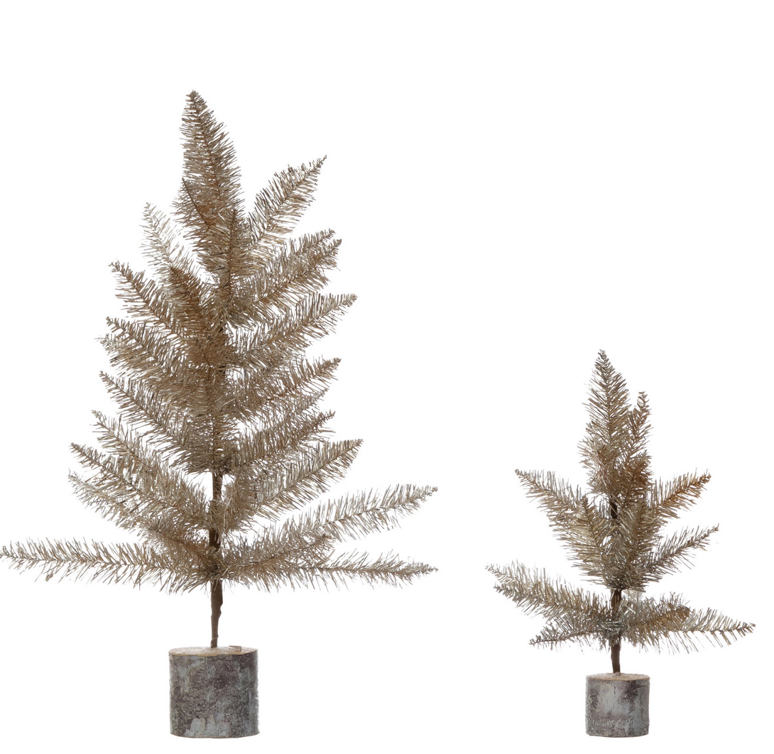 Load image into Gallery viewer, TINSEL TREE WITH WOODEN BASE
