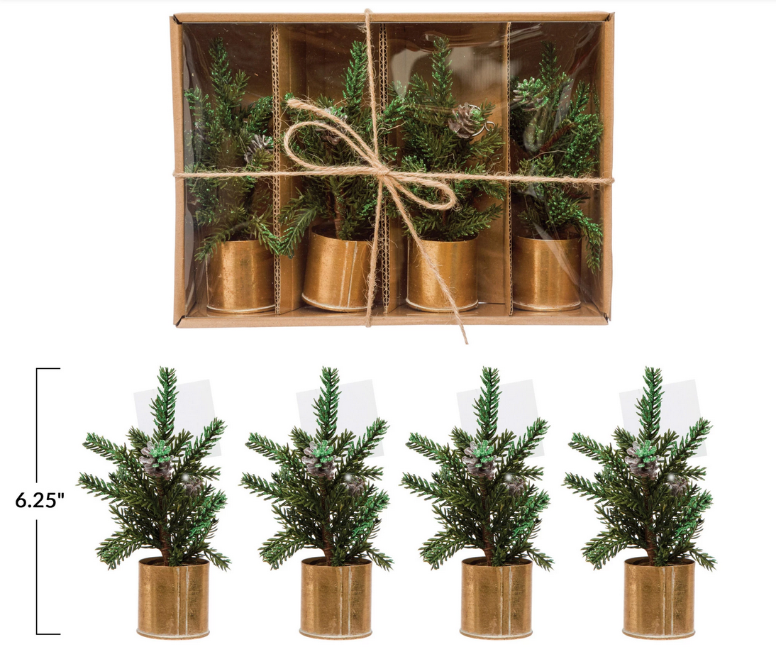 FAUX PINE TREE PLACE CARD HOLDERS