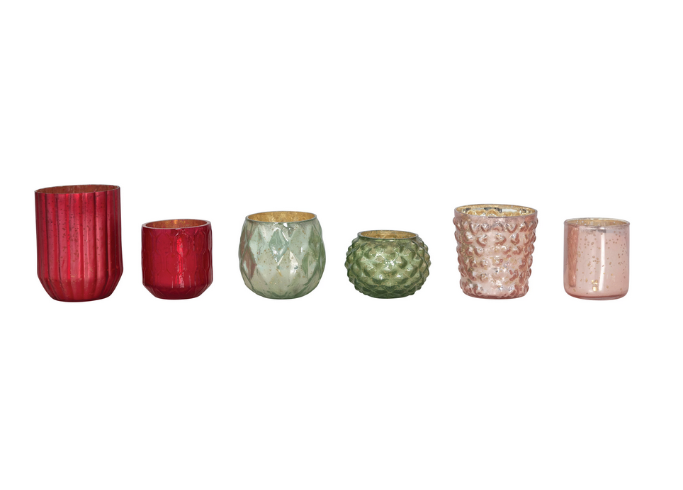Load image into Gallery viewer, HOLIDAY MERCURY GLASS TEALIGHT HOLDERS
