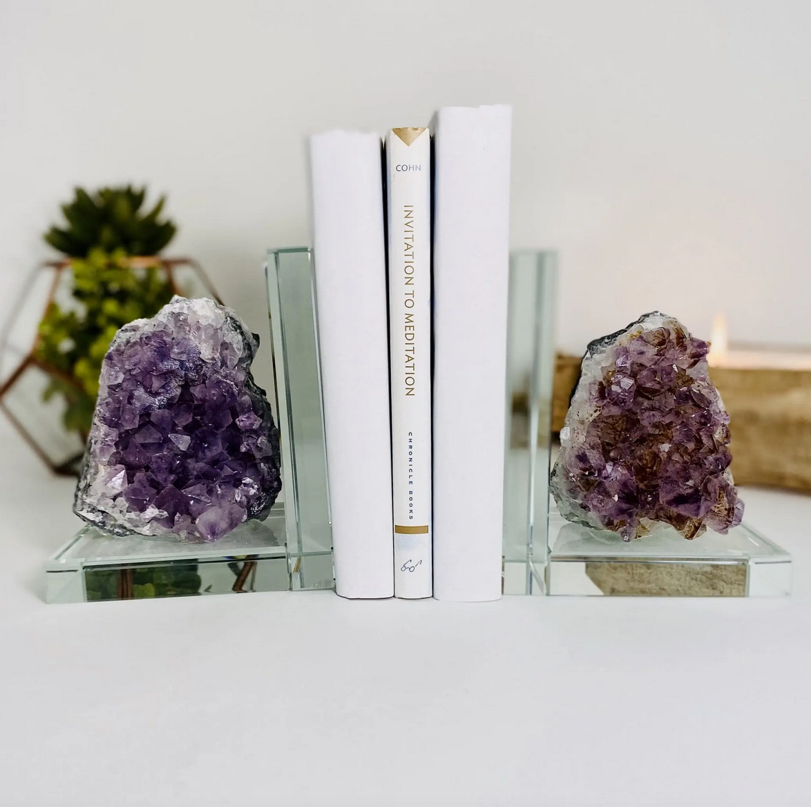 Load image into Gallery viewer, AMETHYST CLUSTER BOOKENDS
