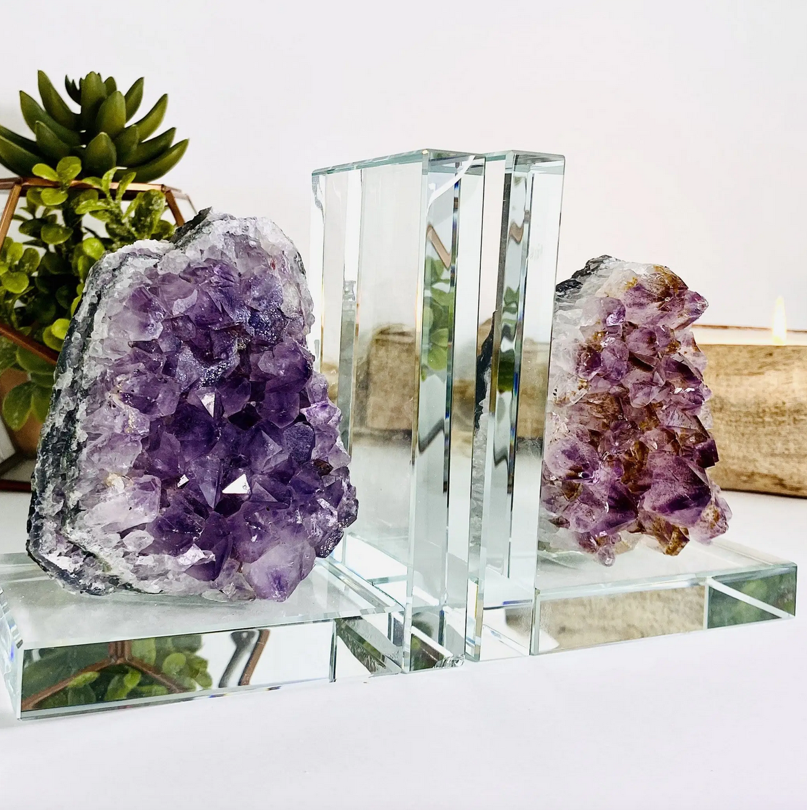 Load image into Gallery viewer, AMETHYST CLUSTER BOOKENDS
