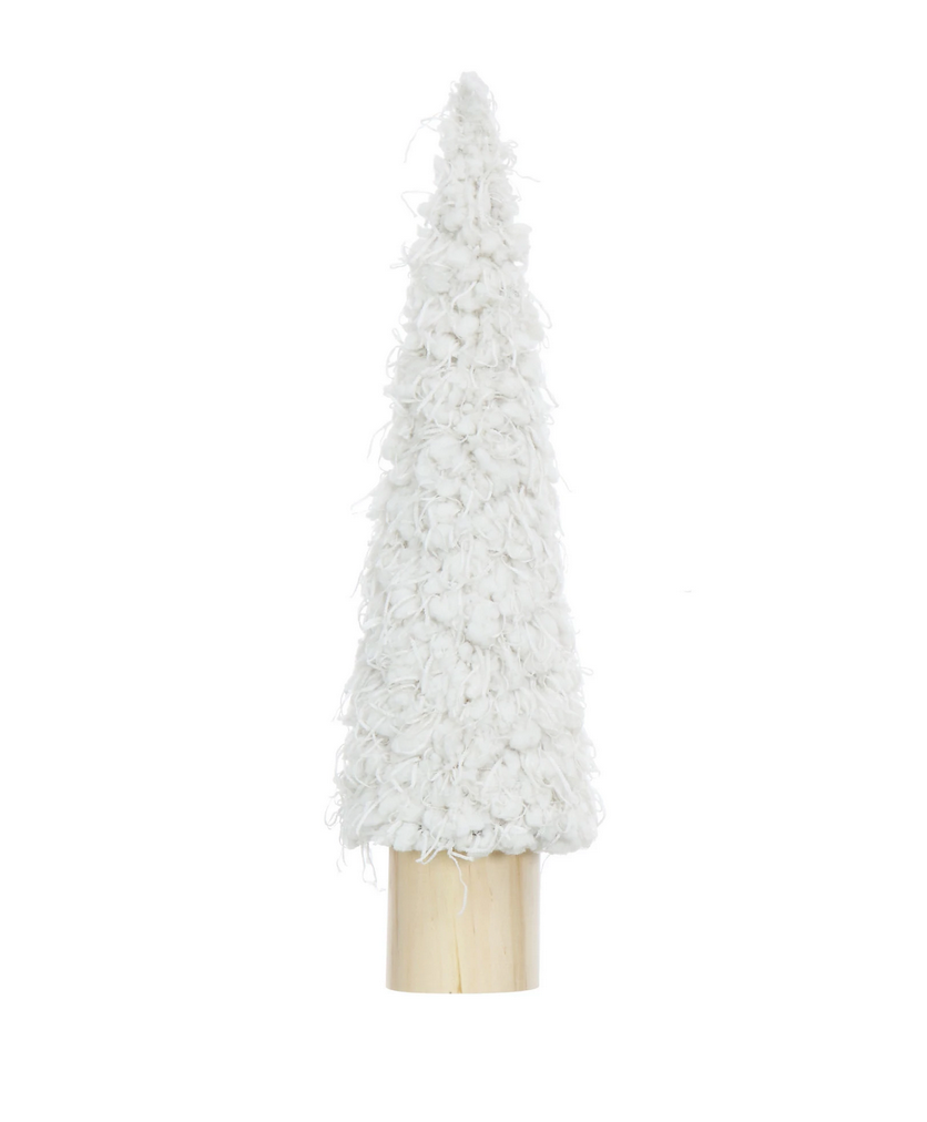 Load image into Gallery viewer, FABRIC CONE TREE WITH WOOD BASE - SMALL
