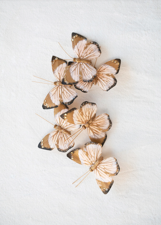 BUTTERFLY CLIP ON ORNAMENT - BOX OF 12