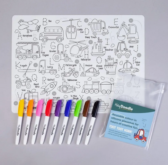 TOOT TOOT HONK SILICONE COLORING MAT