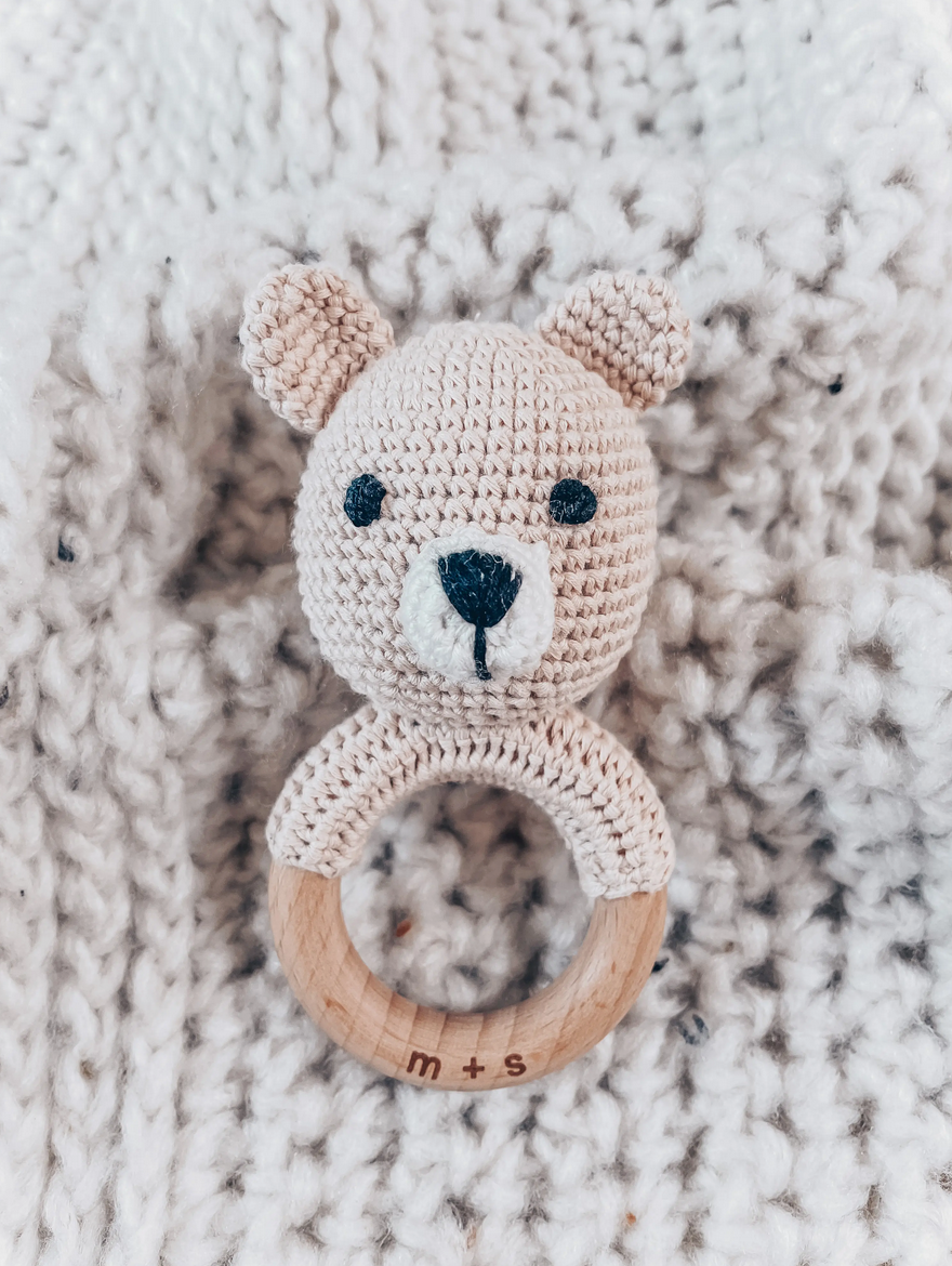 HAND CROCHETED BABY RATTLE