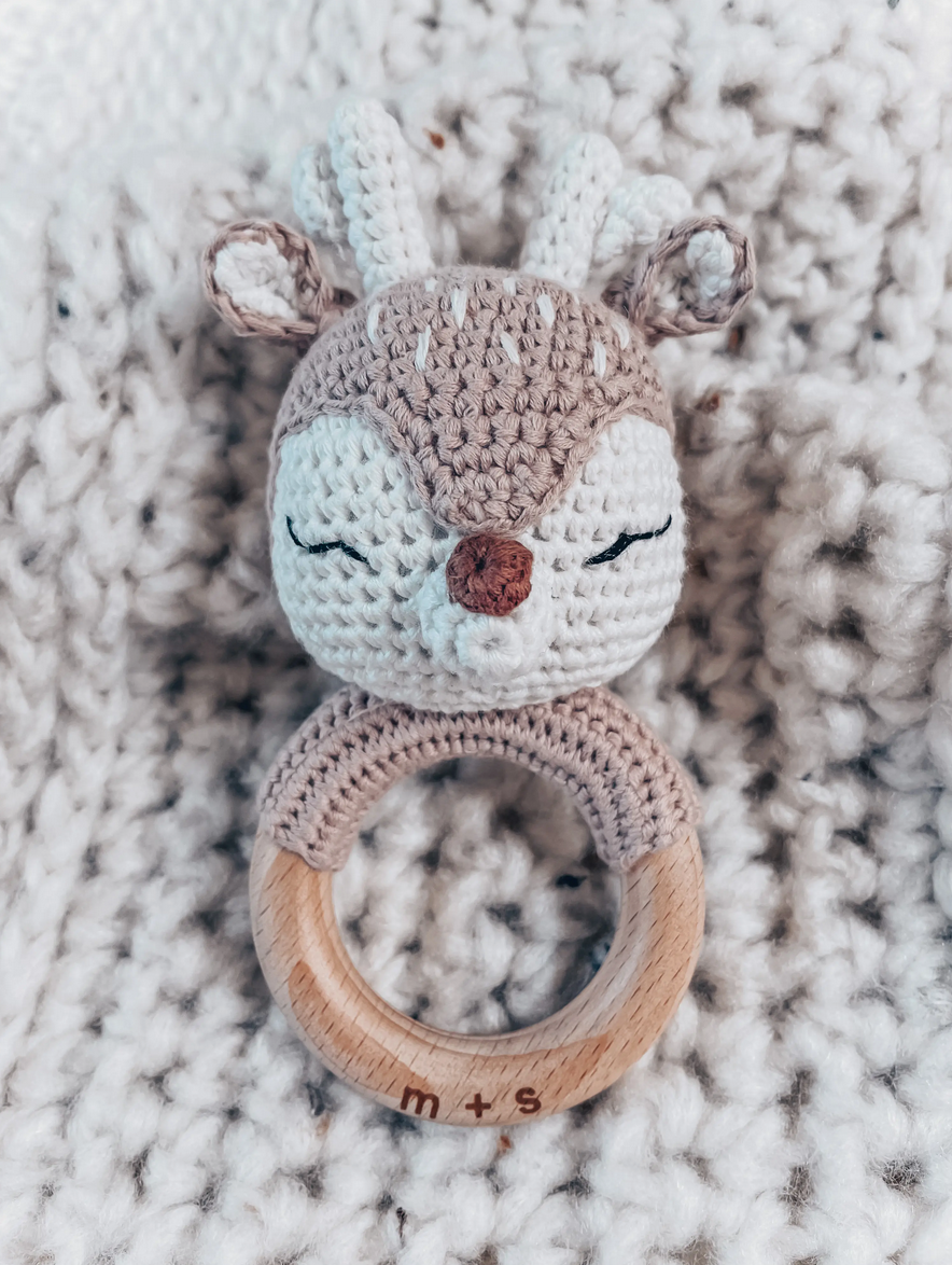 HAND CROCHETED BABY RATTLE