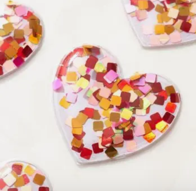 Load image into Gallery viewer, CONFETTI HEART SHAKER STICKERS
