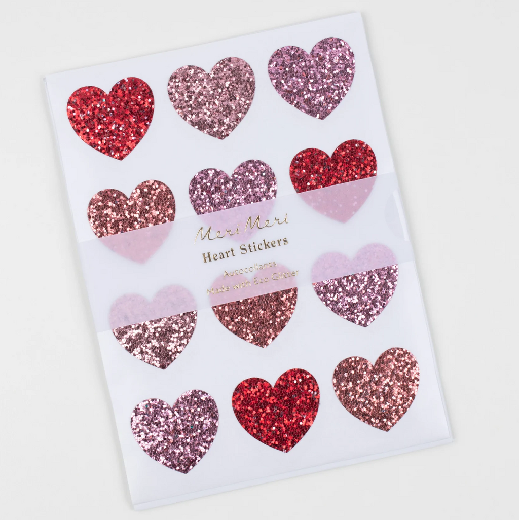GLITTER HEART STICKERS – breathe at home