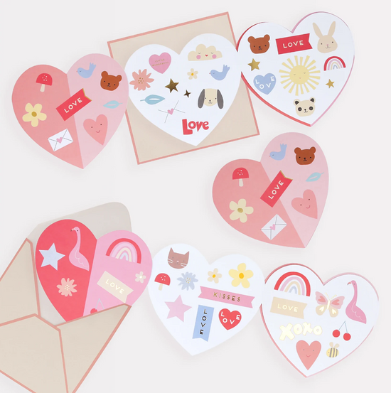 HEART VALENTINES DAY CARDS & STICKERS