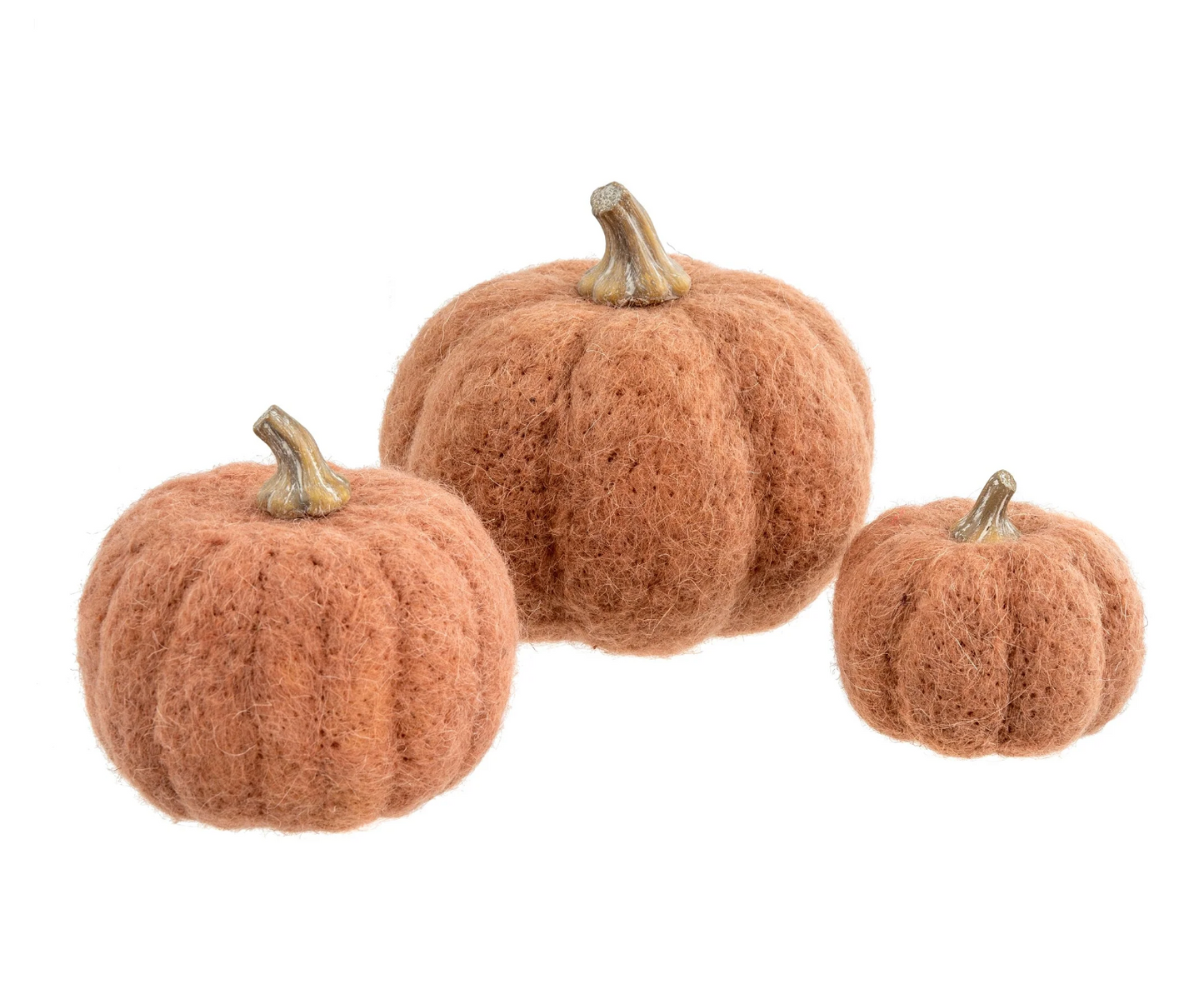 WOOL FELT PUMPKIN - RUSSET