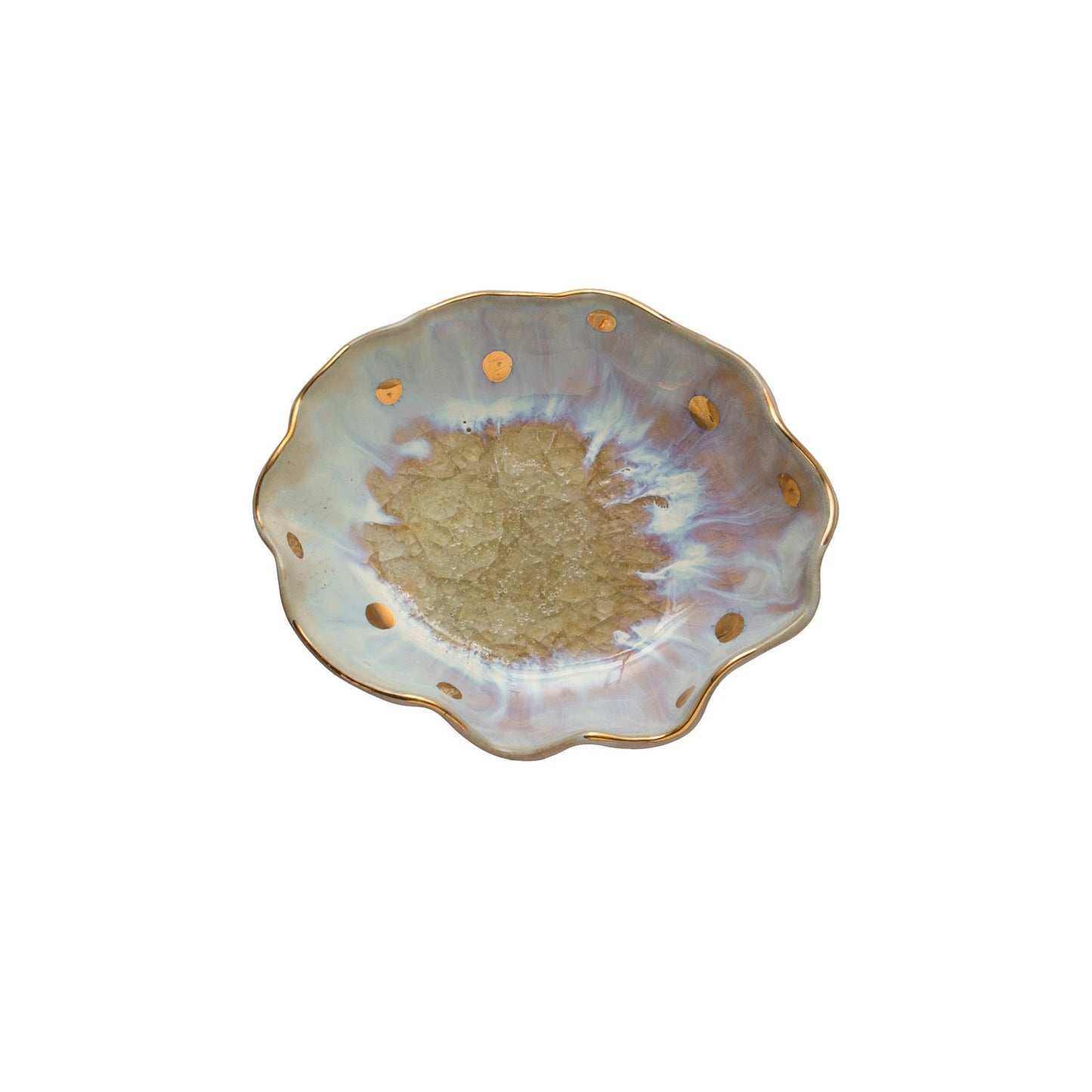 FLUTED DISH WITH GOLD EDGE